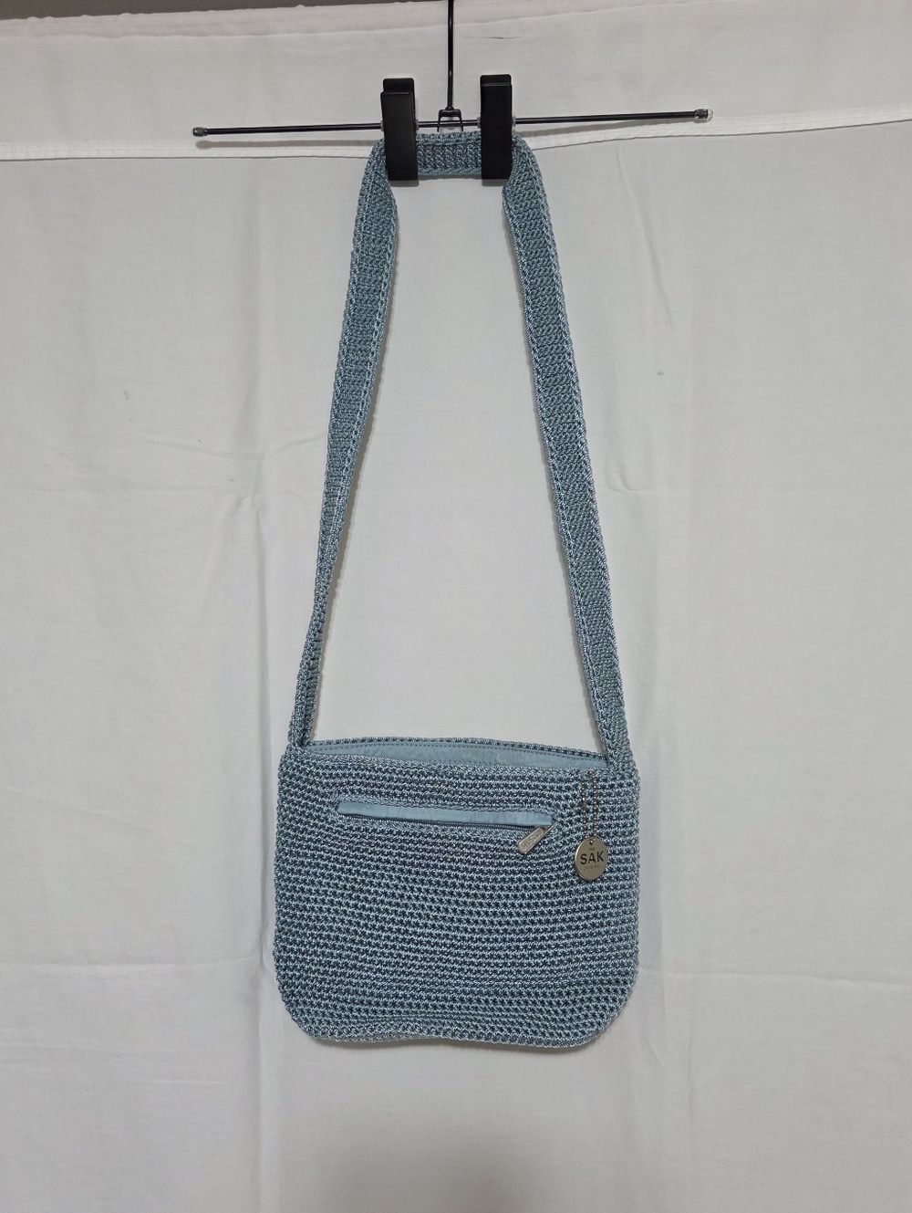 The Sak Sea Blue Crochet Crossbody Bag NWT - Picture 2 of 13